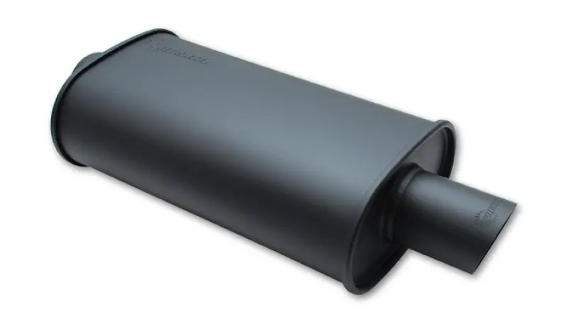 Vibrant Streetpower Flat Black Oval Muffler With Single 3In Outlet - 2.25In Inlet I.D. 1