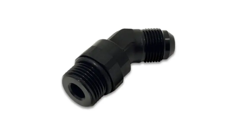 Vibrant -12An Male To Male -12An Straight Cut 45 Degree Adapter Fitting - Anodized Black 1