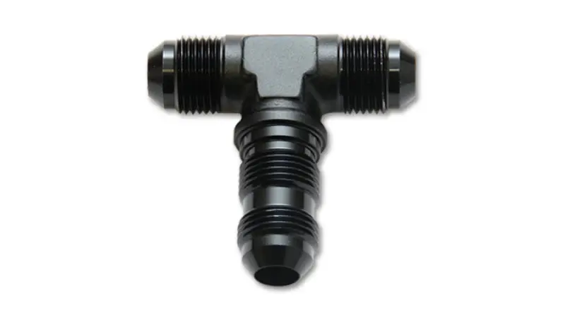 Vibrant -6An Bulkhead Adapter Tee Fitting - Anodized Black Only 1