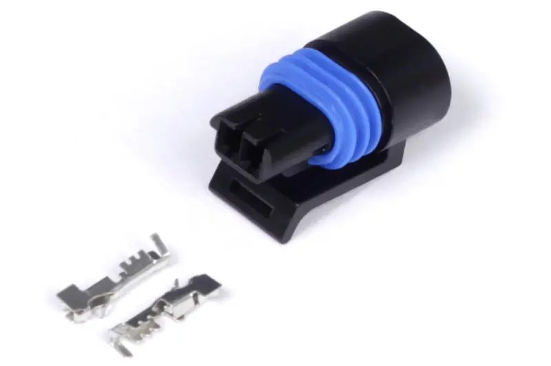 Haltech Delphi 2 Pin Gm Style Coolant Temp Connector Black Plug & Pins 1