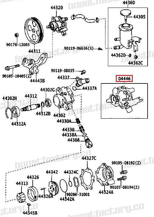 Genuine Toyota 1Jz / 2Jz Power Steering Pump Re-Seal Kit - 04446-30120 2