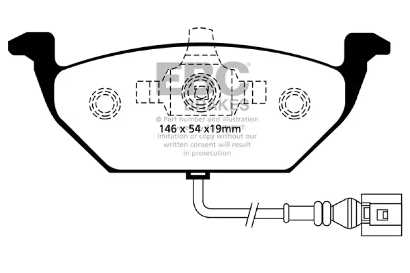 Ebc 00-05 Volkswagen Beetle 2.0 Yellowstuff Front Brake Pads 1