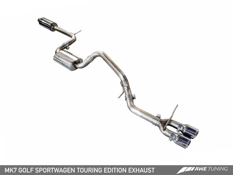Awe Tuning Vw Mk7 Golf Sportwagen Touring Edition Exhaust W/Chrome Silver Tips (90Mm) 1