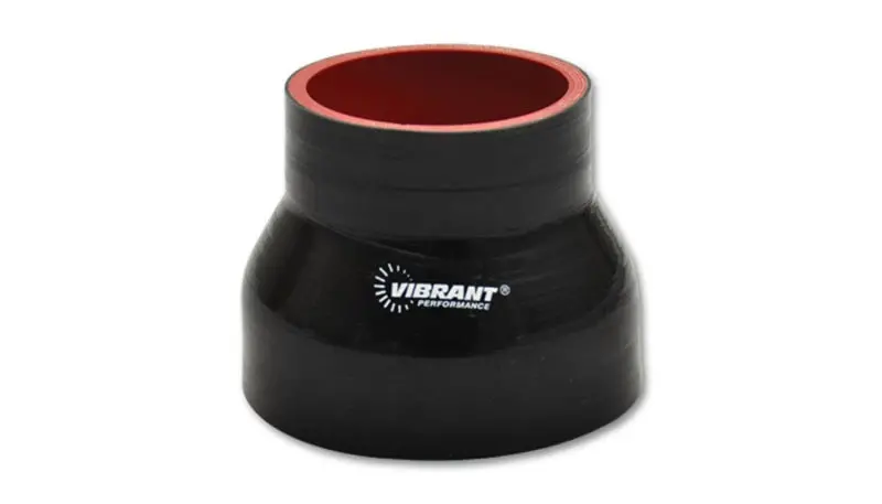 Vibrant 4 Ply Reinforced Silicone Transition Connector - 4In I.D. X 4.5In I.D. X 3In Long (Black) - 2837 1