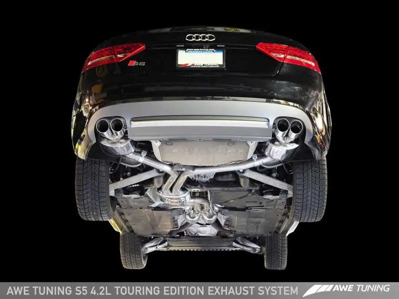Awe Tuning Audi B8 S5 4.2L Touring Edition Exhaust System - Polished Silver Tips 1