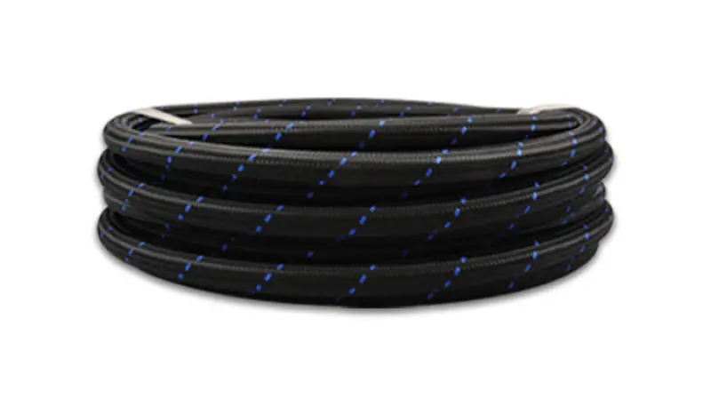 Vibrant -12 An Two-Tone Black/Blue Nylon Braided Flex Hose (10 Foot Roll) 1