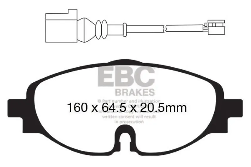 Ebc 14+ Audi A3 1.8 Turbo Yellowstuff Front Brake Pads 1