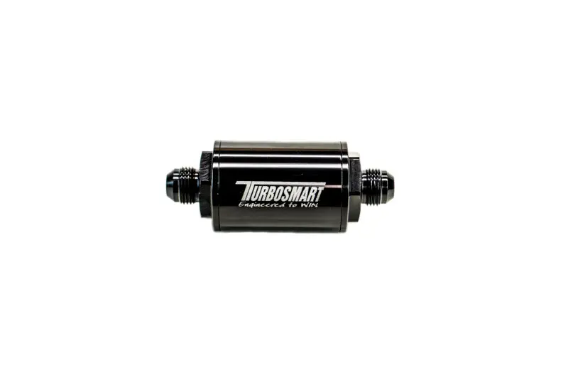 Turbosmart Fpr Billet Inline Fuel Filter 1.75In Od 3.825In Length An-8 Male Inlet - Black 1
