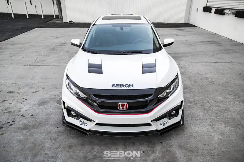 Seibon 2016-2018 Honda Civic Coupe/Sedan/Hatchback Ts-Style Carbon Fiber Hood 1