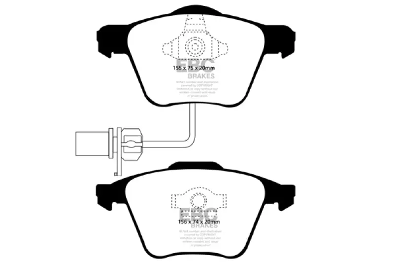 Ebc 05-08 Audi A4 2.0 Turbo Yellowstuff Front Brake Pads 1