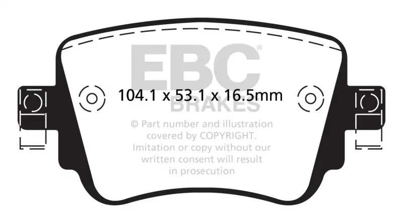 Ebc 15-21 Volkswagen Gti 2.0 Turbo Yellowstuff Rear Brake Pads 1