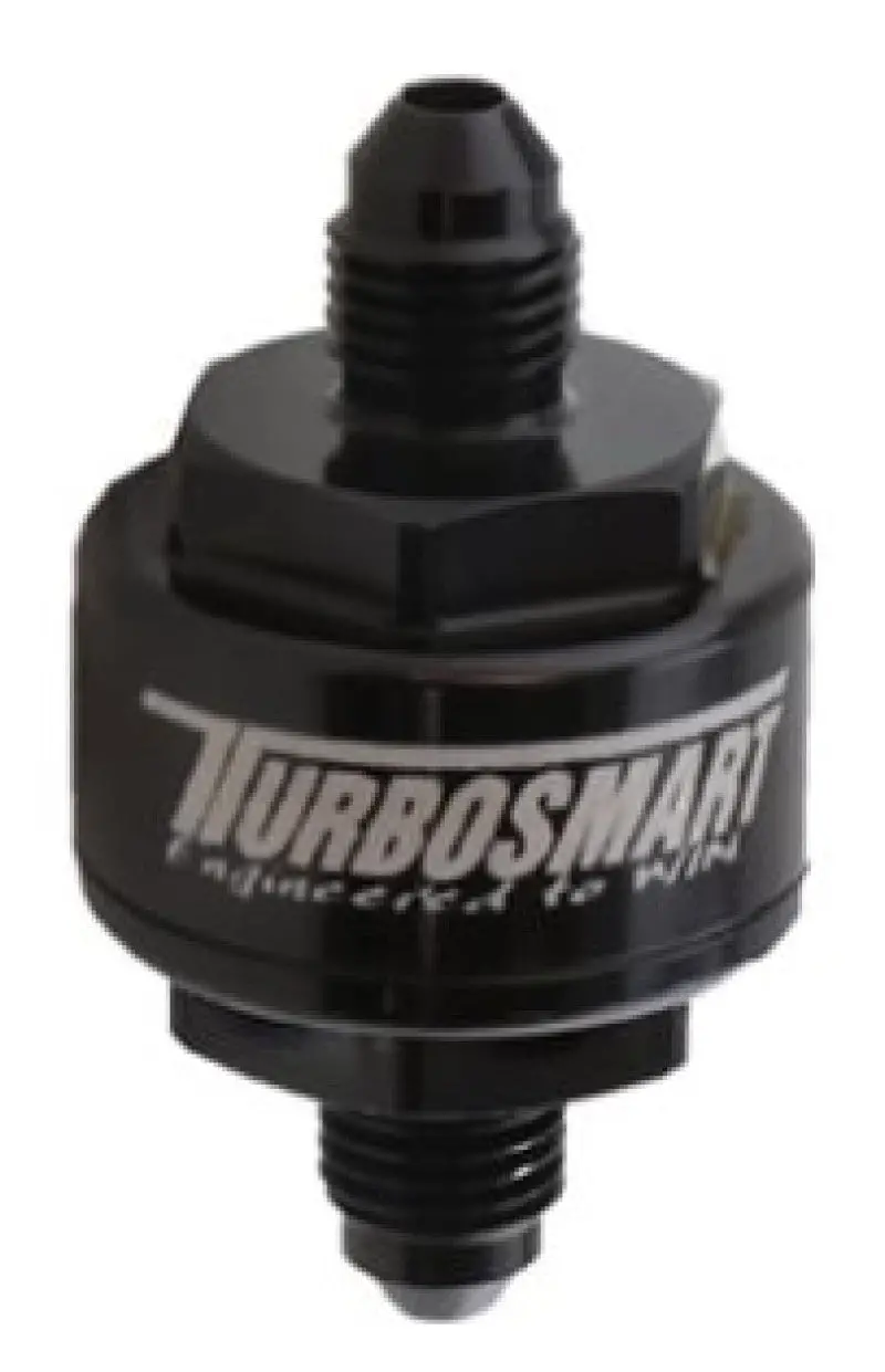 Turbosmart Billet Turbo Oil Feed Filter W/ 44 Micron Pleated Disc An-3 Male Inlet - Black 1