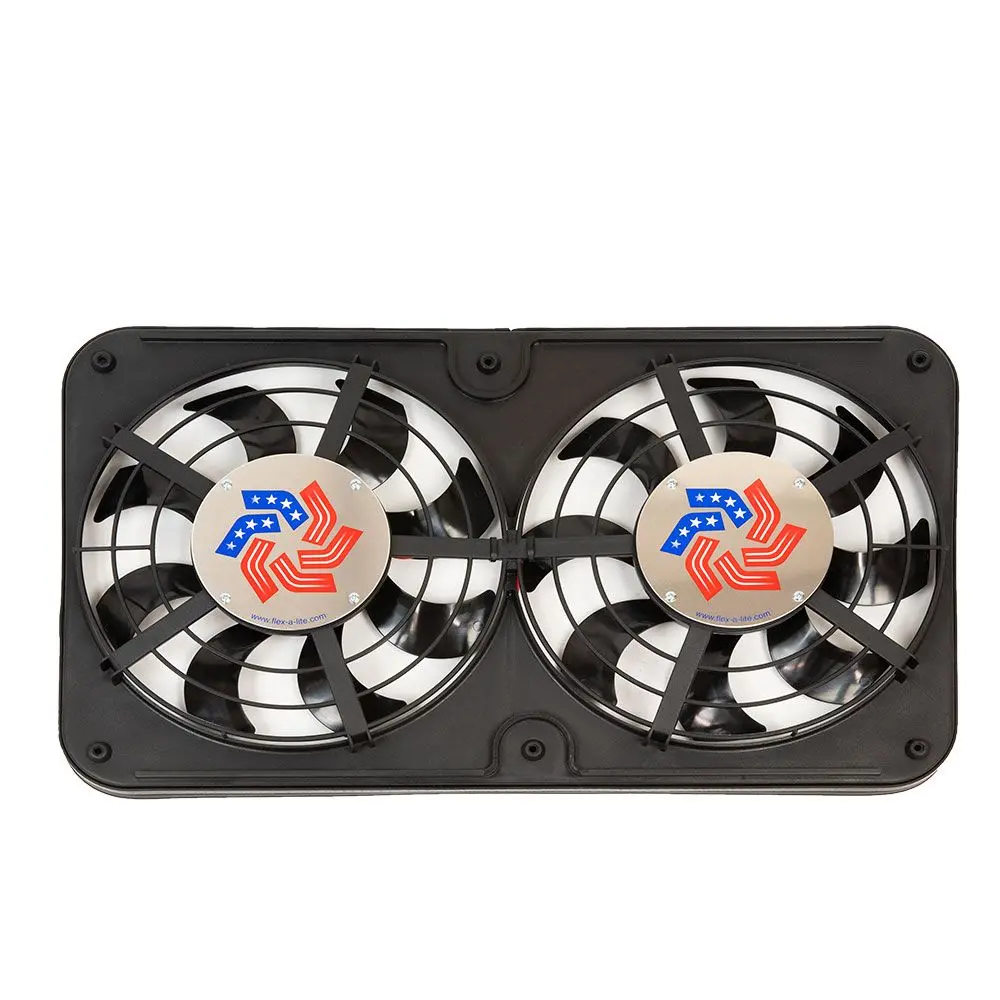 Flex-A-Lite Dual 12 1/8 Inch Lo-Profile S-Blade Electric Fan 1