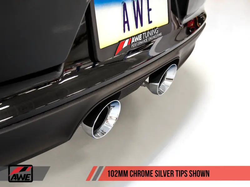 Awe Tuning Porsche 911 (991.2) Carrera / S Switchpath Exhaust For Pse Cars - Chrome Silver Tips 1