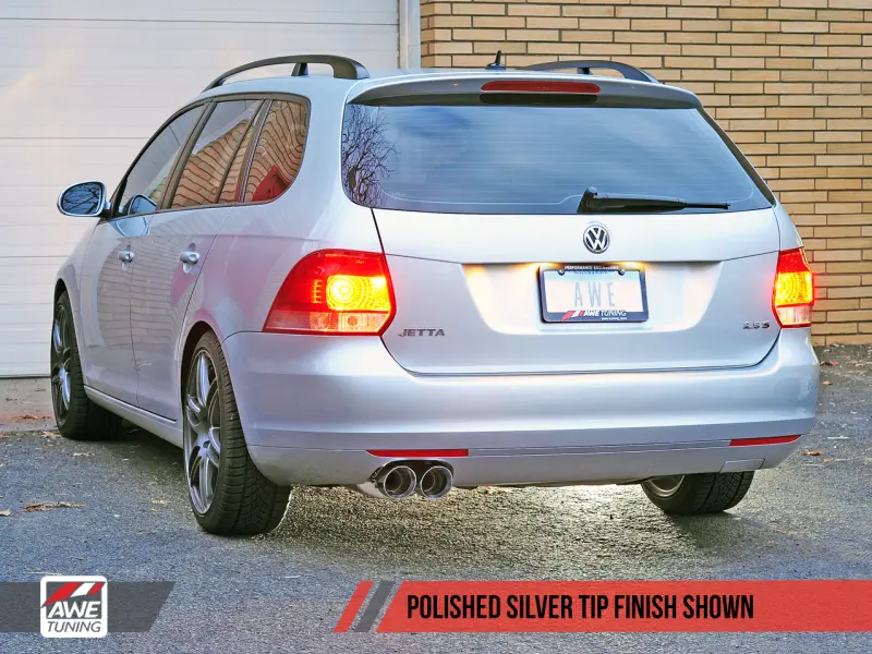 Awe Tuning Mk5 Jetta Mk6 Sportwagen 2.5L Touring Edition Exhaust - Diamond Black Tips 1