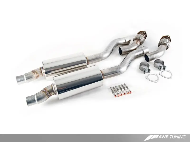 Awe Tuning Audi B8 / B8.5 S5 Cabrio Touring Edition Exhaust - Resonated - Chrome Silver Tips 1