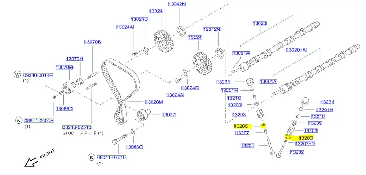 Genuine Nissan Rb Valve Spring Seat 13205-58S00 1