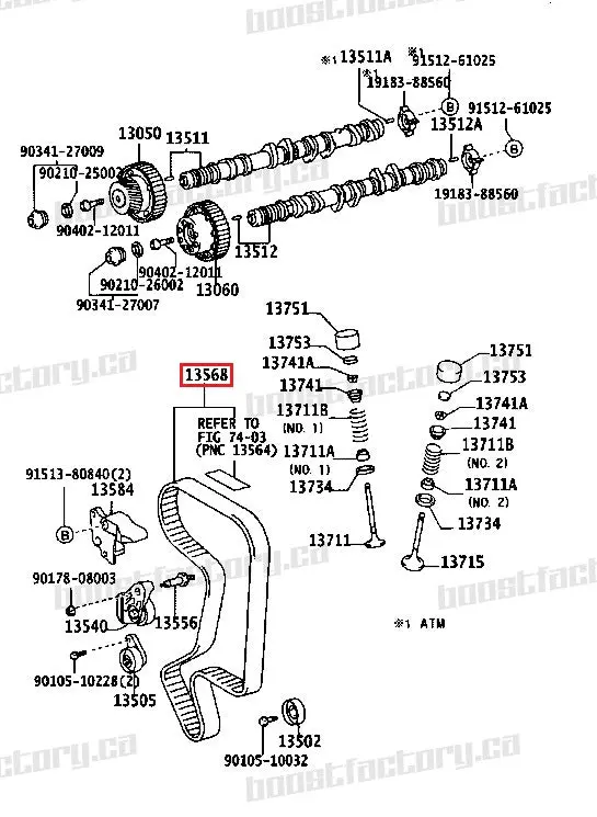 Genuine Toyota 3Sge Beams Timing Belt - 13568-79325 1