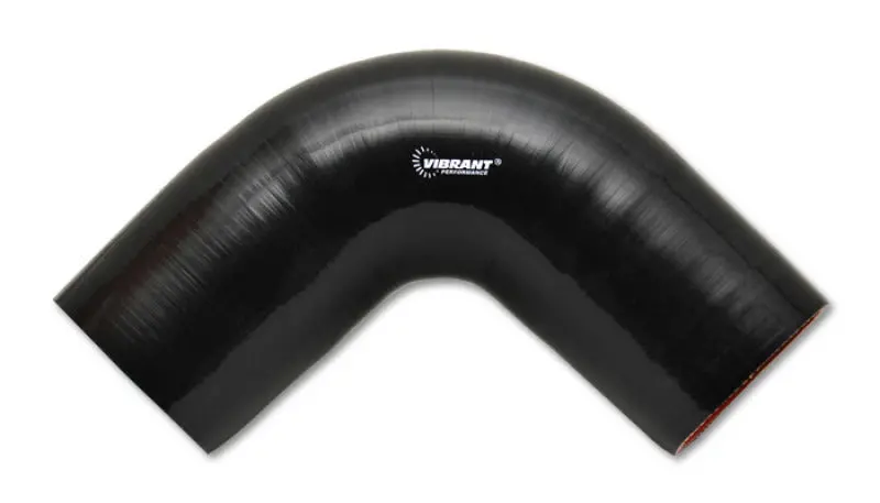 Vibrant 4 Ply Reinforced Silicone Elbow Connector - 2In I.D. - 90 Deg. Elbow (Black) 1