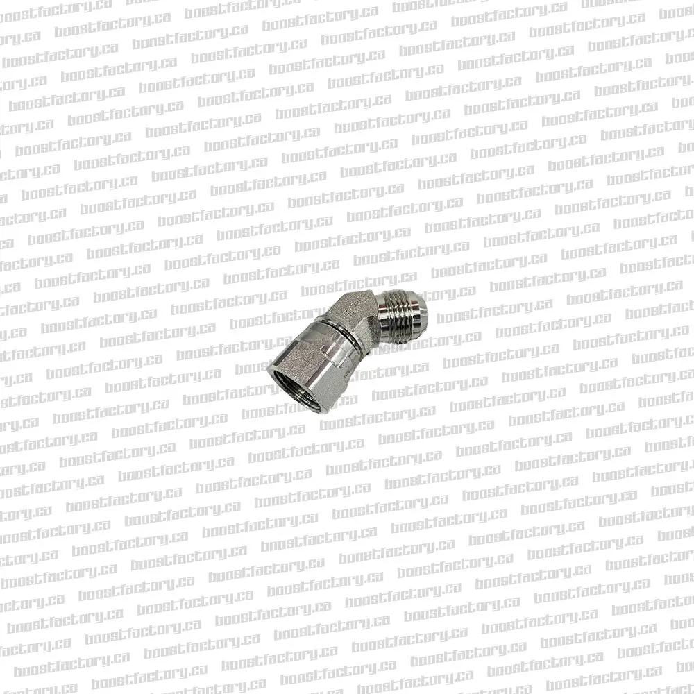 Boost Factory Single Turbo Conversion Engine Oil Drain Fitting 45 Degree Bend -10An 1