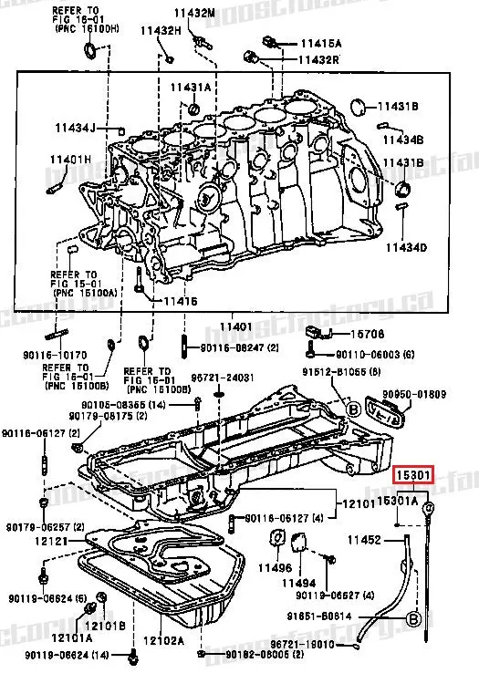 Genuine Toyota  1Jz-Gte Dip Stick Oil Gauge - 15301-88404 1