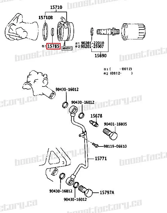Non Vvti 1Jz/2Jz Oil Cooler Seal, (Small) - 15785-35010 2