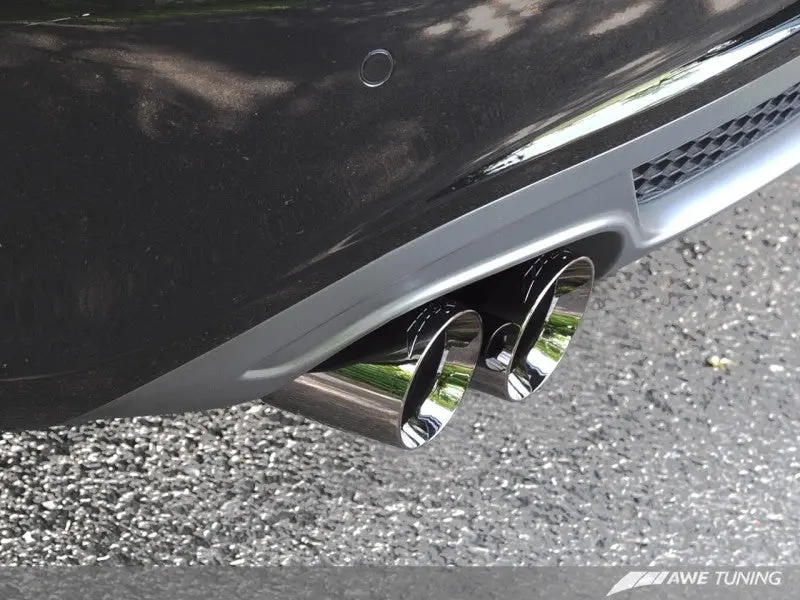 Awe Tuning Audi B8 A4 Touring Edition Exhaust - Quad Tip Polished Silver Tips - Does Not Fit Cabrio 1