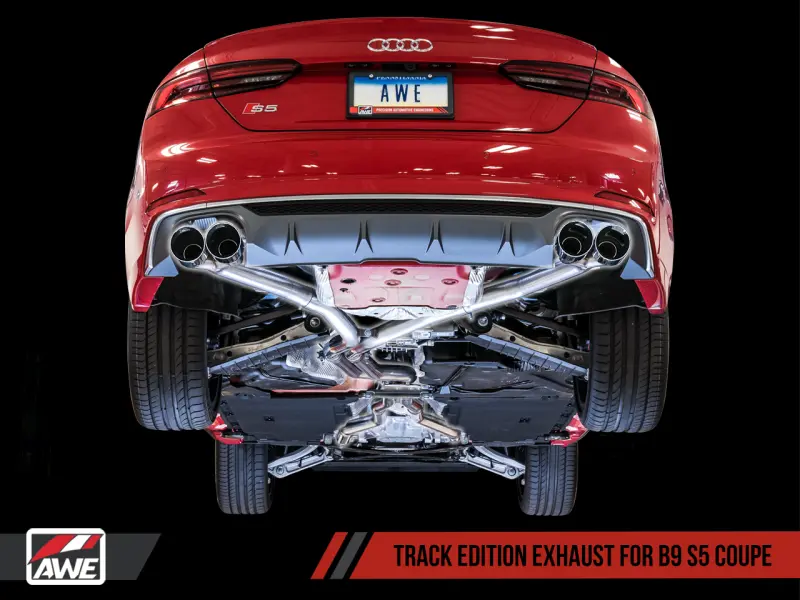 Awe Tuning Audi B9 S5 Coupe 3.0T Track Edition Exhaust - Chrome Silver Tips (102Mm) 1