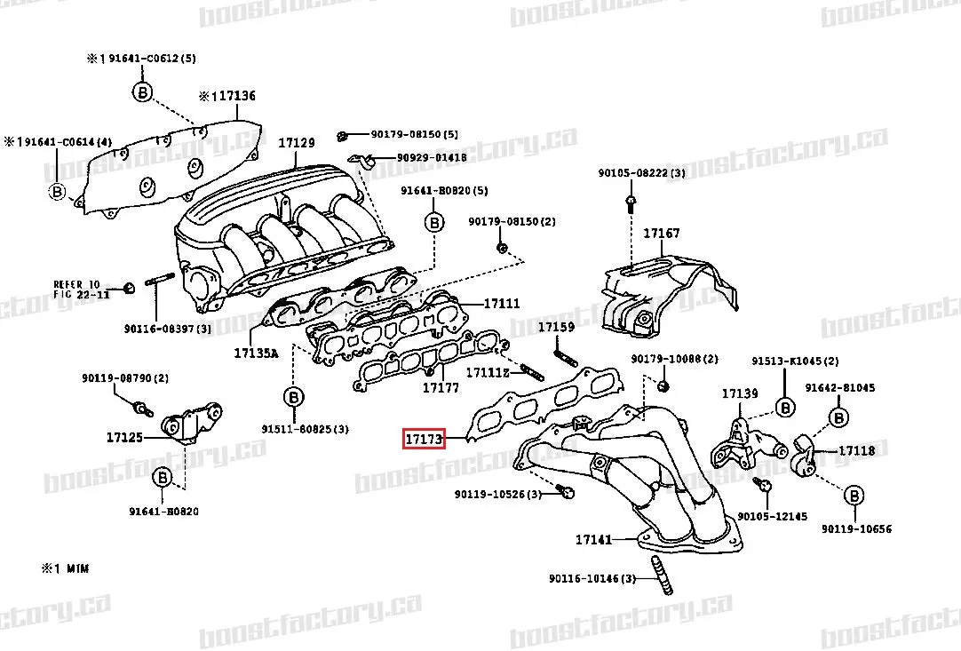 Genuine Toyota 3Sge Beams Exhaust Manifold Gasket - 17173-88560 1