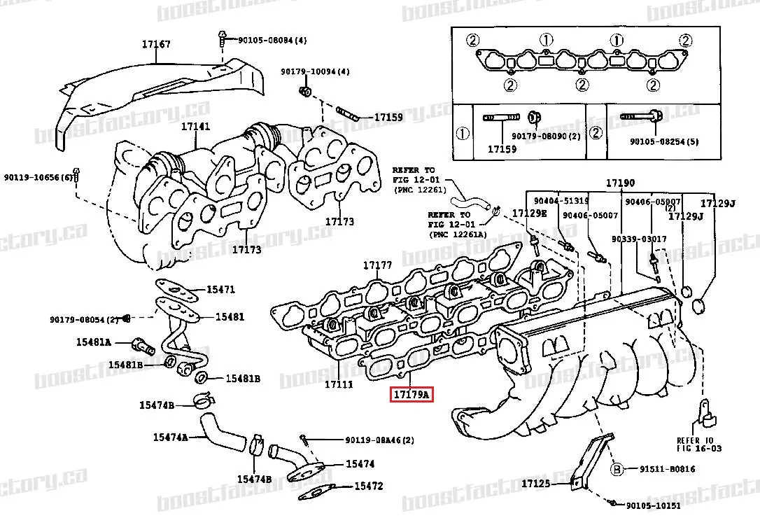 Genuine Toyota 1Jz-Gte All Upper Intake Manifold Gasket 17179-88400 2