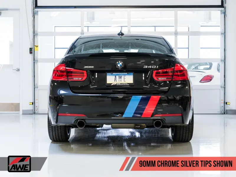 Awe Tuning Bmw F3x 340I Touring Edition Axle-Back Exhaust - Chrome Silver Tips (90Mm) 1