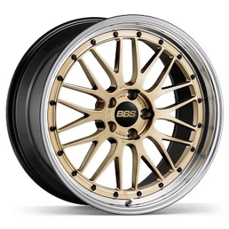 Bbs Lm 21X12 5X130 Et64 Cb71.6 Gold Wheel W/ Diamond Cut Machined Lip 1