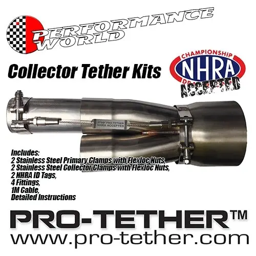 Performance World - 212350 Pro-Tether Header Collector Tether Kit 2.125"/3.50". Nhra Accepted 1
