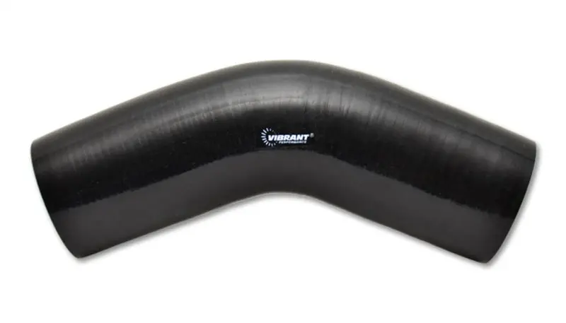 Vibrant 4 Ply Reinforced Silicone Elbow Connector - 1.75In I.D. - 45 Deg. Elbow (Black) 1