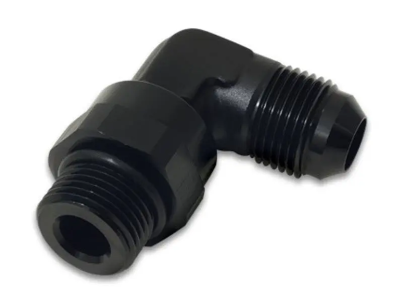 Vibrant -12An Male Flare To Male -12An Orb Swivel 90 Degree Adapter Fitting - Anodized Black 2