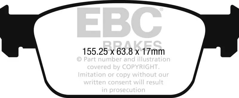 Ebc 2017+ Audi A4 2.0L Turbo (B9) Redstuff Front Brake Pads 1