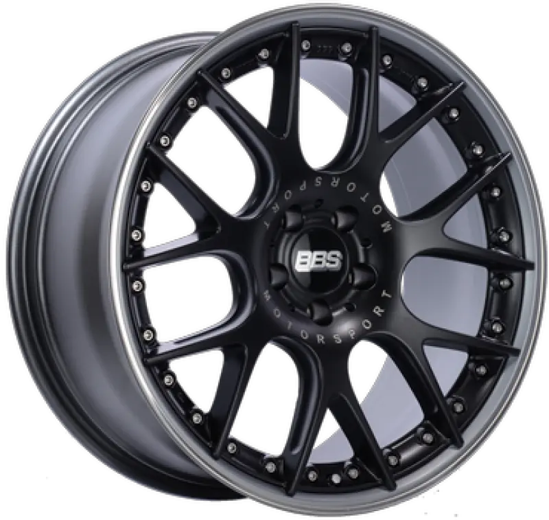 Bbs Ch-Rii 22X10.5 5X112 Et15 Satin Black Center Platinum Lip Ss Rim Prot Wheel - 82Mm Pfs Req 1