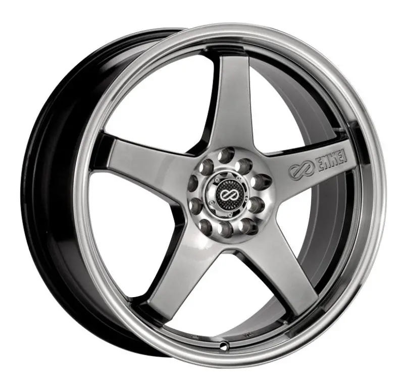 Enkei Ev5 17X7 4X100/114.3 45Mm Offset 72.6 Bore Diameter Hyper Black W/ Machined Lip Wheel 1