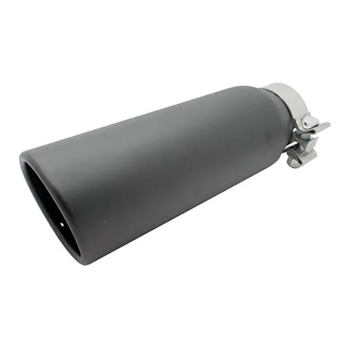 Performance World - 304012Bk T304 Stainless Steel Black Coated Exhaust Tip. 3.00" Inlet, 4.00" Outlet, 12" Long 1