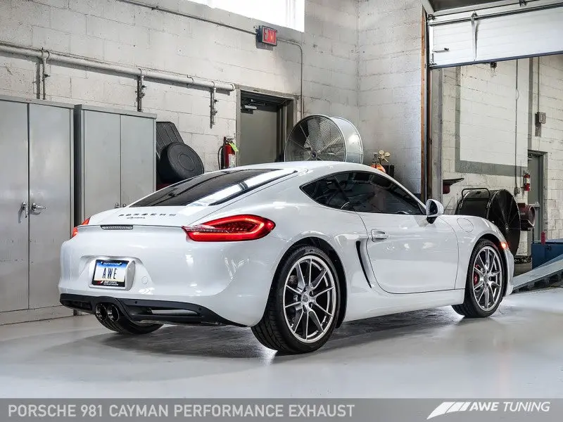 Awe Tuning Porsche 981 Performance Exhaust System - W/Diamond Black Tips 1