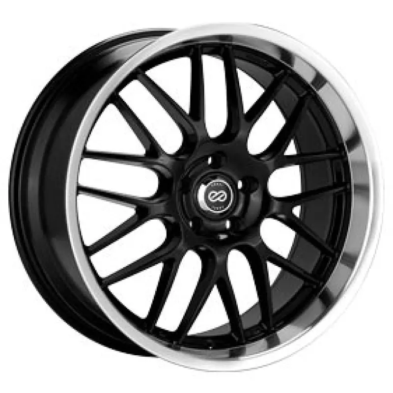 Enkei Lusso 18X8 40Mm Offset 5X120 Bolt Pattern Black W/ Machine Lip Wheel 1