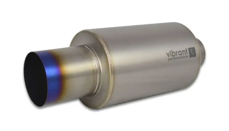 Vibrant Titanium Muffler W/Straight Cut Burnt Tip 2.5In. Inlet / 2.5In. Outlet 1