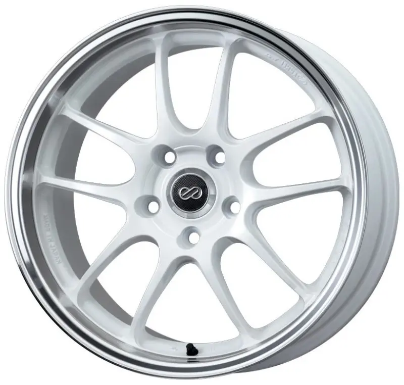 Enkei Pf01ss 17X9 5X114.3 48Mm Offset 75Mm Bore Diameter White With Machined Lip Wheel 1