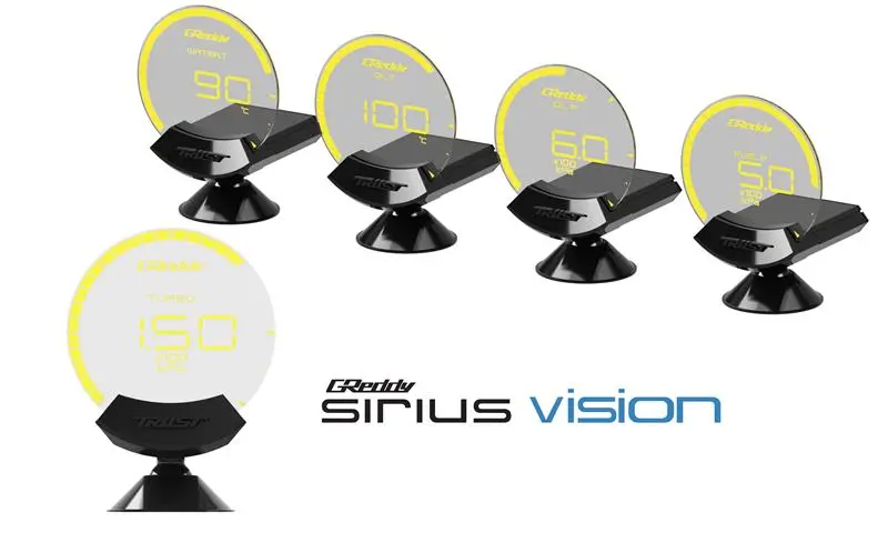 Greddy Sirius Vision Display (Turbo / Press / Temp / Voltage) 68Mm Clear Thin-Film El Display Gauge 1