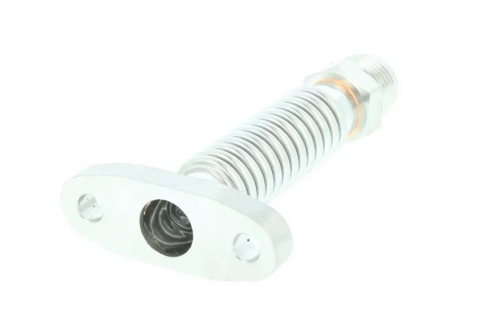 Turbozentrum - 10An Oil Return Flange T3 / T4 - Tube Flexible  Ss Pipe 120Mm / 4.72'' Length 1