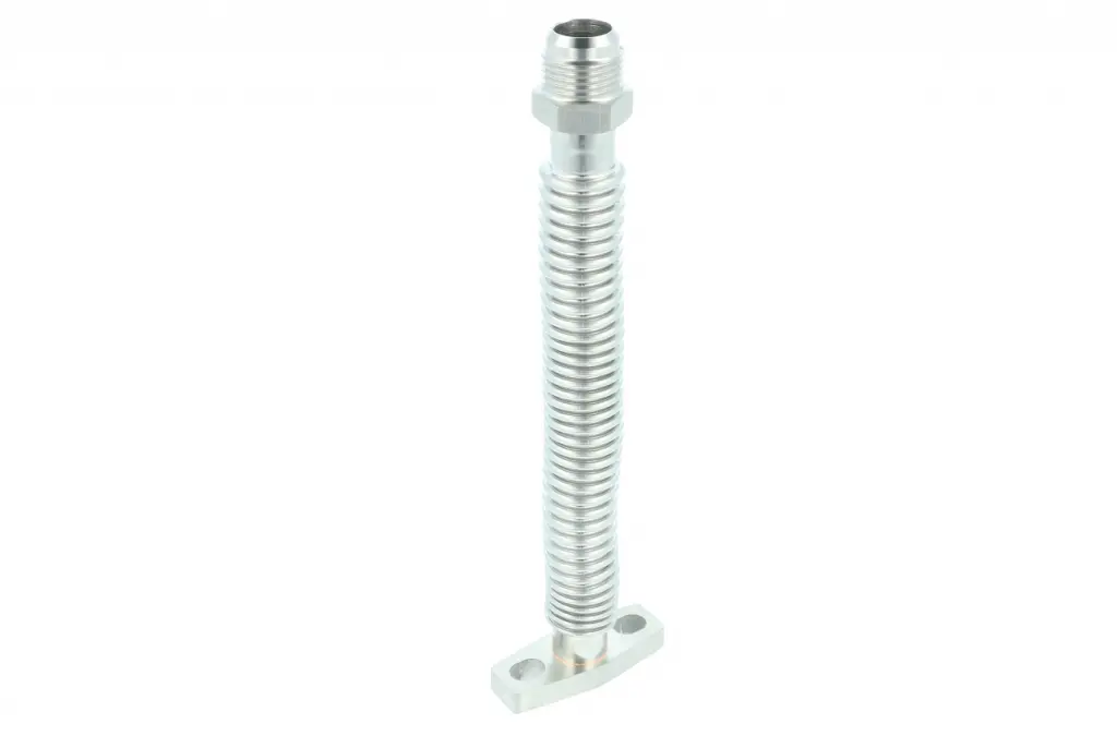 Turbozentrum - 10An Oil Return Flange Gt / Gt-R / Gtx / G-Series / Borgwarner Efr - Flexible Ss Pipe 240Mm / 9.45'' Length 1