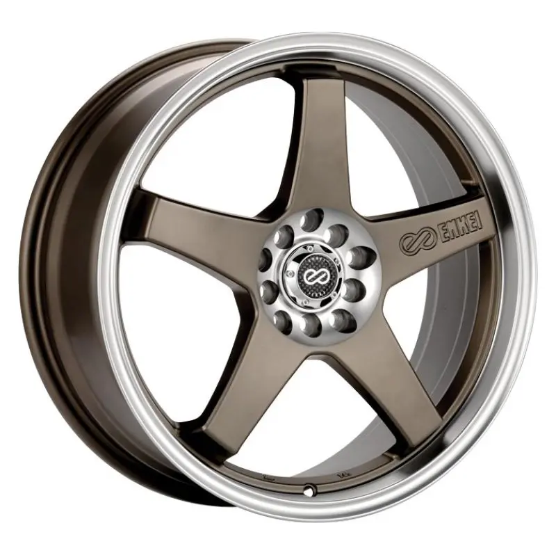 Enkei Ev5 18X7.5 5X100/114.3 38Mm Offset 72.6 Bolt Diameter Matte Bronze W/ Machined Lip Wheel 1