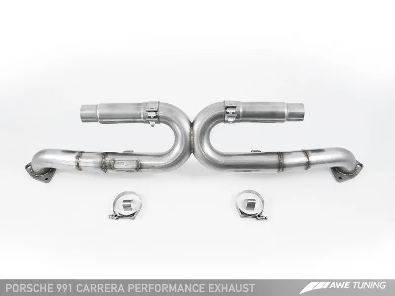 Awe Tuning 991 Carrera Performance Exhaust - Chrome Silver Tips 1