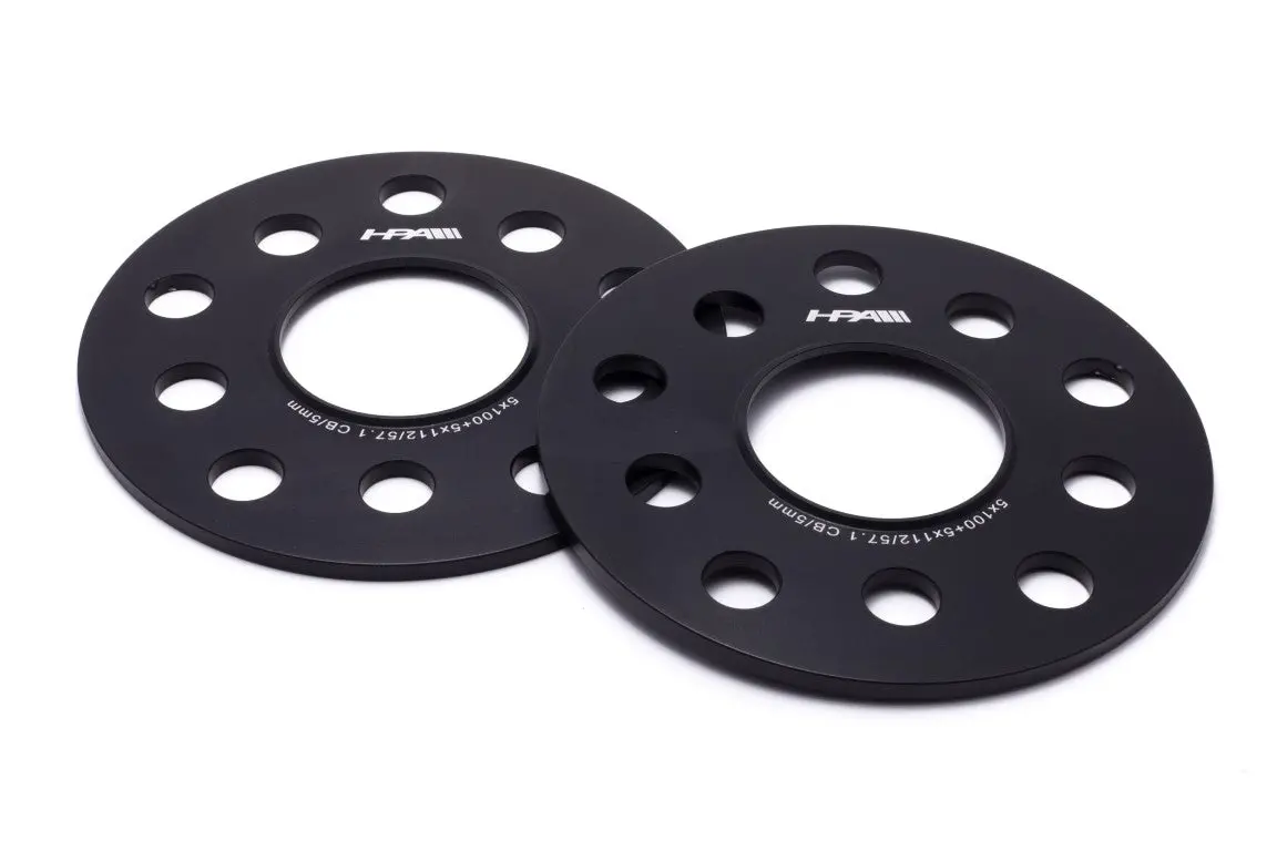 Hpa 5Mm Wheel Spacers (Pair) - 5X100 & 5X112 With 57.1 Center Bore (Vw) 1