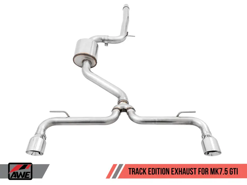 Awe Tuning Volkswagen Gti Mk7.5 2.0T Track Edition Exhaust W/Chrome Silver Tips 102Mm 1